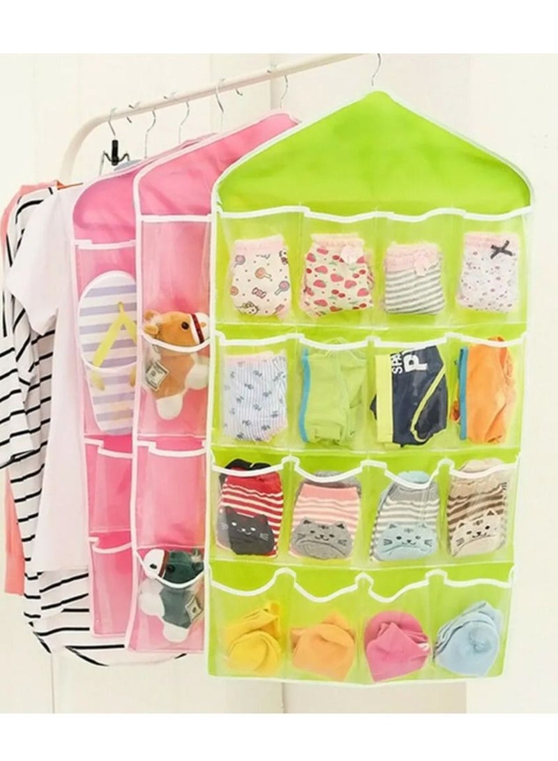 DubaiGallery 16 Pockets Plastic Multifunction Space Saver Over Door Hanging Wardrobe Wall Bags Rack Hanger Caddy Storage Tidy Organizer - Image 3