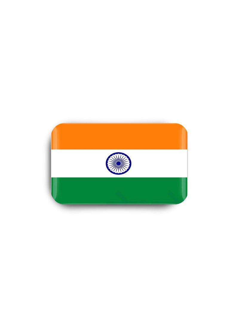 971MEDIA Indian Flag - Metal Badge Epoxy Coated with Magnetic Pin that Doesn't Tear Clothes  - Image 2