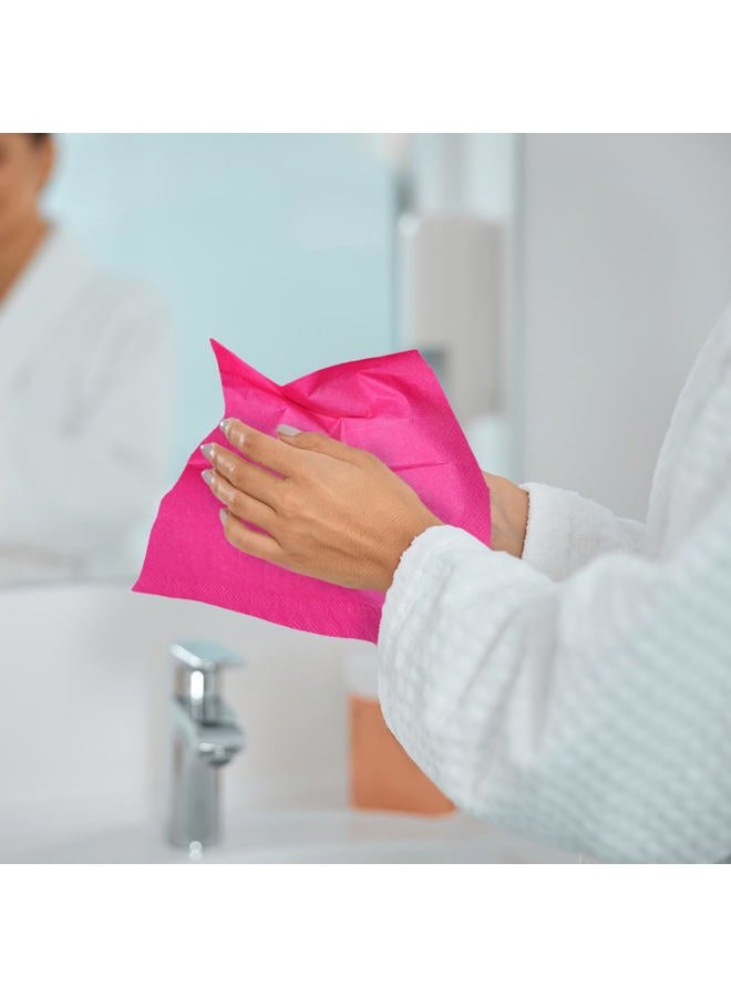 Whaline 100Pcs Hot Pink Guest Napkins Disposable Paper Dinner Napkin Party Decorative Hand Napkin Towel for Wedding Bridal Shower Birthday Celebration Party Supplies Table Decoration - Image 5