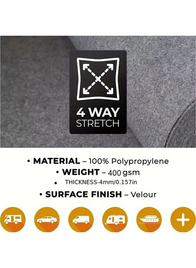 Black Self Adhesive Carpet Lining 4 Way Retractable For Car Home And RV - Image 1