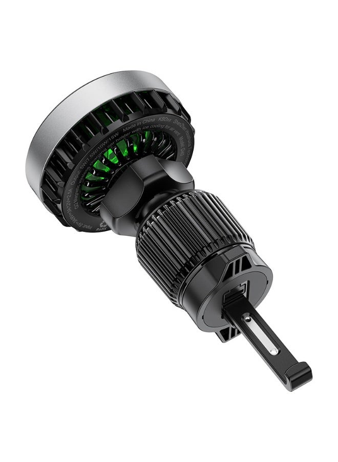 ACEFAST Fast Qi2 Wireless Charger Magnetic Car Holder D40, 15W Output, Secure Air Vent Hook Clip, Fast and Efficient Phone Cooler - Black - Image 2