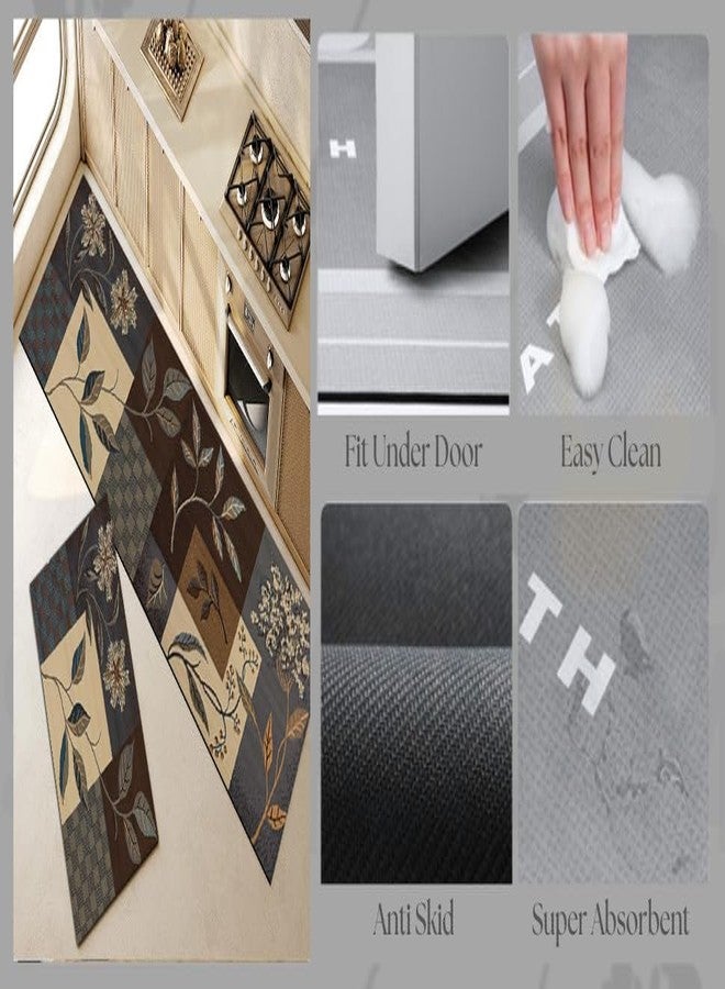 proxin Rubber Rectangular Kitchen Mats for Floor Set of 2 Pcs | Non-Skid, Soft Absorbent Rugs for Kitchen Floor, Laundry, and Hallway (Color 2) - Image 3