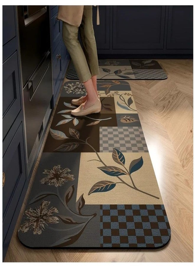 proxin Rubber Rectangular Kitchen Mats for Floor Set of 2 Pcs | Non-Skid, Soft Absorbent Rugs for Kitchen Floor, Laundry, and Hallway (Color 2) - Image 1