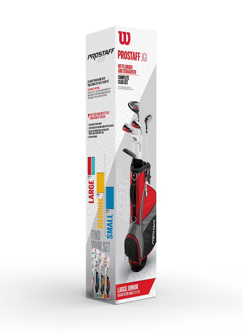 Wilson Golf Pro Staff Junior Game Improvement Large Club Set for Children from 11-14 Years, Body Size 142-160 cm, Right-Handers, Graphite, Including Carrybag, Red - Image 4