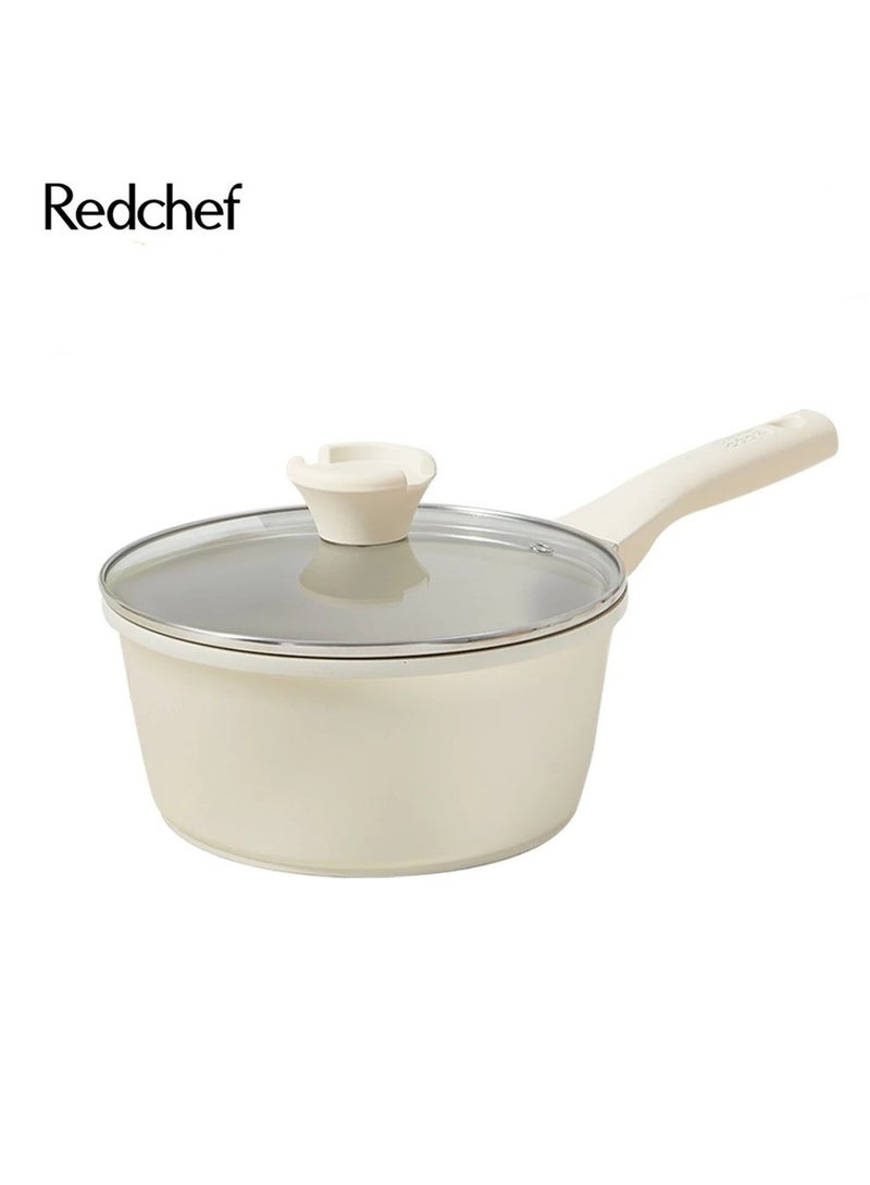 Redchef وعاء حليب سيراميكي غير لاصق من ريد شيف، مصبوب بغطاء، خالي من PFAS وPTFE وPFOA، مناسب لجميع مواقد الطهي الحثية، 20 سم - Image 1
