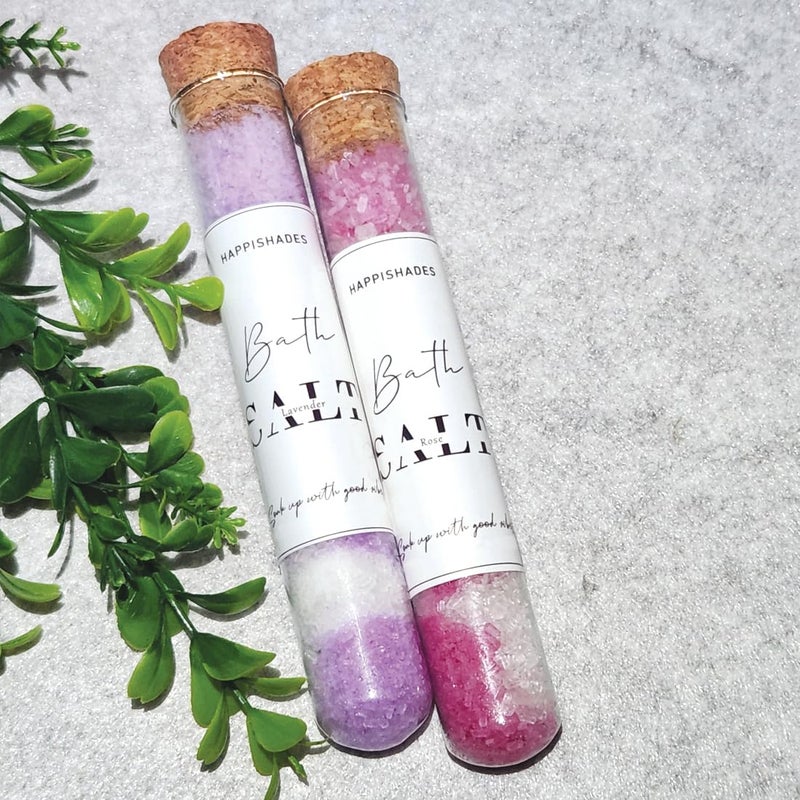 Happishades Lavender Epsom Bath Salt for Body Foot Spa Calming Relaxing Muscle Pain Relief Aromatherapy Himalayan Pink Salt Essential Oil 50g Gift Pack Cruelty Free Natural Therapeutic - Image 5