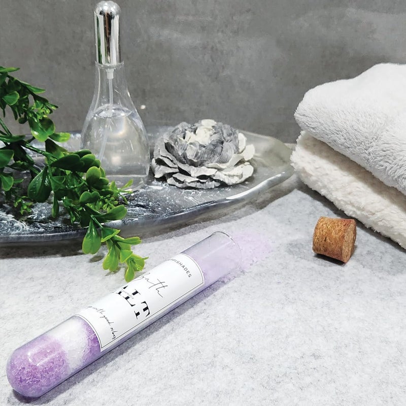 Happishades Lavender Epsom Bath Salt for Body Foot Spa Calming Relaxing Muscle Pain Relief Aromatherapy Himalayan Pink Salt Essential Oil 50g Gift Pack Cruelty Free Natural Therapeutic - Image 3