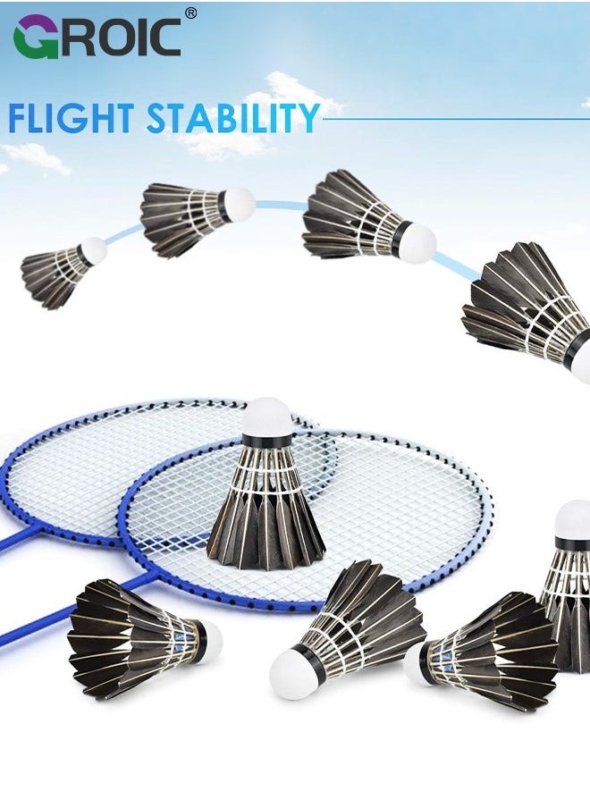 GROIC 12 Pack Badminton Birdies Shuttlecocks, Badminton Goose Feather Stable Durable High Speed Training Badminton Balls for Indoor & Outdoor Practice Sports Training Activities  - Image 5