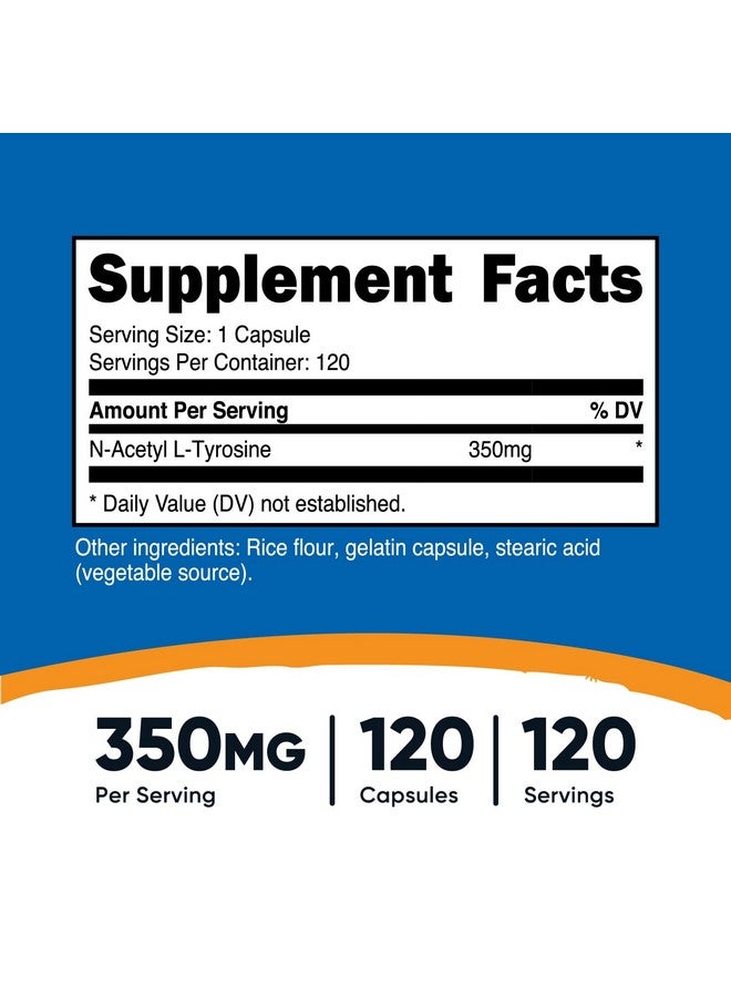 Nutricost N-Acetyl L-Tyrosine (NALT) 350mg, 120 Capsules (2 Bottles) - Gluten Free, Non-GMO - Image 2