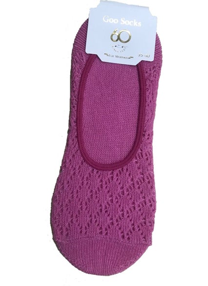Goo Socks 3 Pairs Fuchsia Color Mesh Flat Shoes 