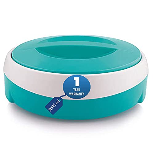 Blueberry's Wave Hygienic 3000 ml Inner Stainless Steel Casserole Hotpot | Food Grade & Best for Gift [Green White] - Image 1