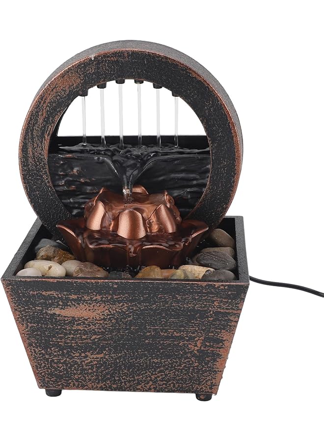 erorex Tabletop Fountain Indoor Waterfall Tabletop Fountain Desk Fountain With Led Lights Chinese Water Feature River Rocks Water Fountains For Home Office Decor Relaxation Yoga - Image 1