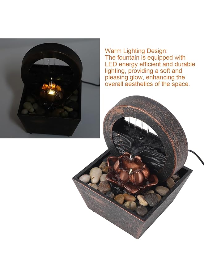 erorex Tabletop Fountain Indoor Waterfall Tabletop Fountain Desk Fountain With Led Lights Chinese Water Feature River Rocks Water Fountains For Home Office Decor Relaxation Yoga - Image 4
