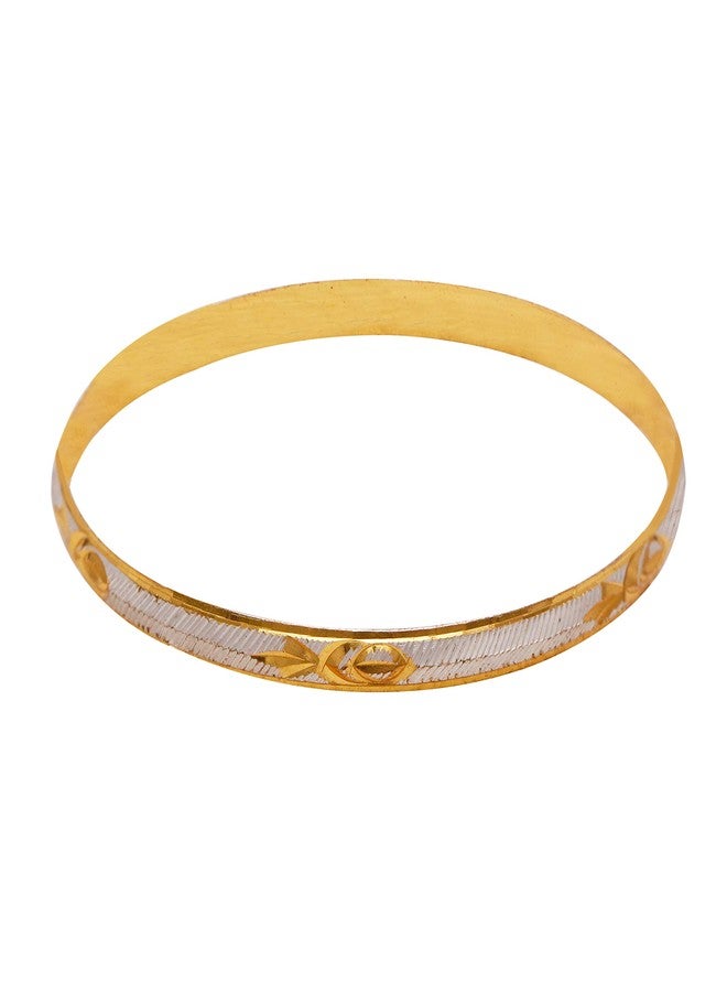 Bodha Shininh Jewel Two Tone Punjabi Sikh Kada (SJ_3167_2.8) (Brass, 2.8) - Image 2