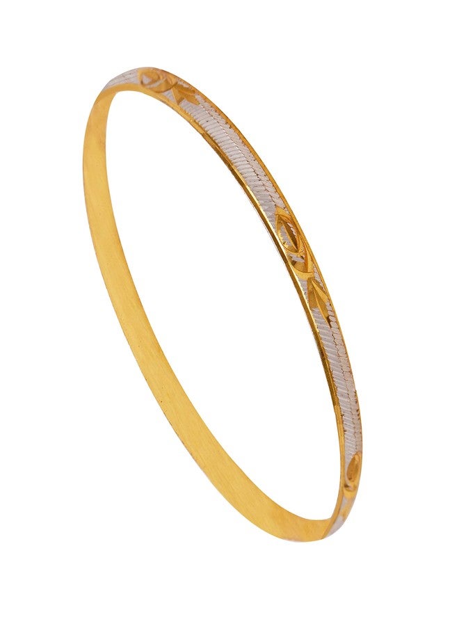 Bodha Shininh Jewel Two Tone Punjabi Sikh Kada (SJ_3167_2.8) (Brass, 2.8) - Image 1