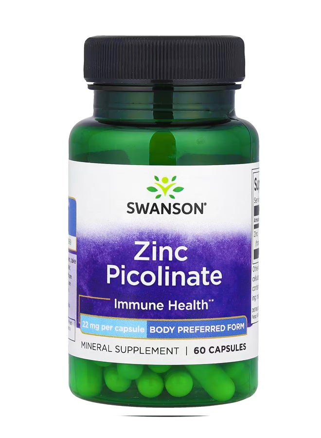 سوانسون بيكولينات الزنك ، 22 ملجم ، 60 كبسولة