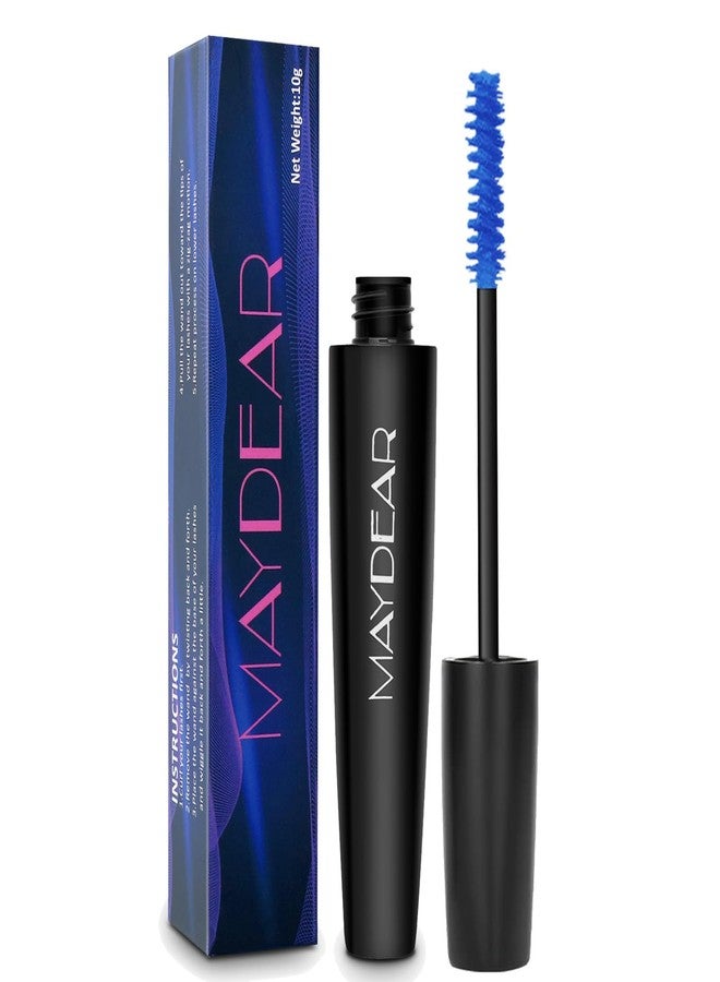 Maydear Blue Waterproof Mascara for Eyelashes - Long Lasting Smudgeproof Color for Women, Fast Dry Lengthening Eye Makeup for Party and Stage Use - Image 1