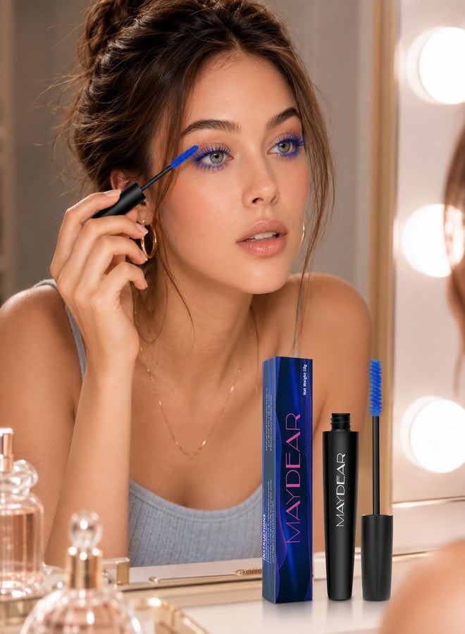 Maydear Blue Waterproof Mascara for Eyelashes - Long Lasting Smudgeproof Color for Women, Fast Dry Lengthening Eye Makeup for Party and Stage Use - Image 4