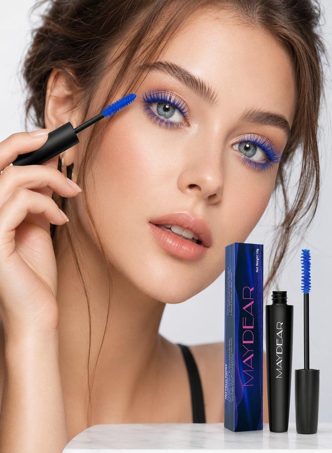 Maydear Blue Waterproof Mascara for Eyelashes - Long Lasting Smudgeproof Color for Women, Fast Dry Lengthening Eye Makeup for Party and Stage Use - Image 5