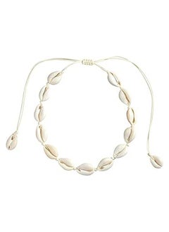 Handmade Summer Beach Shell White Velvet Rope Choker
