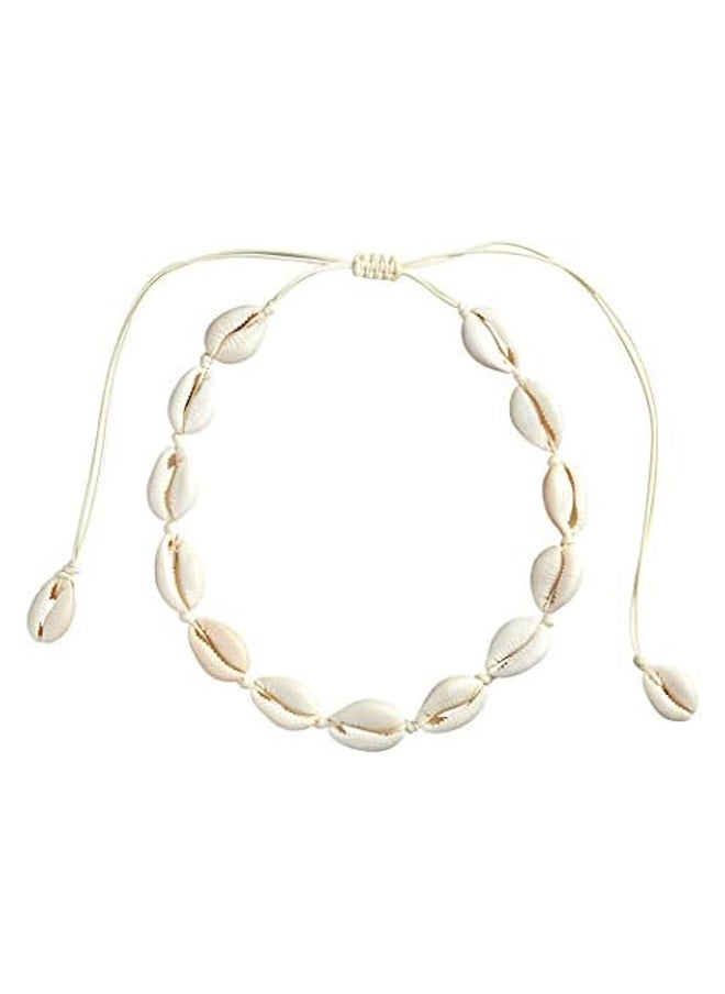 Generic - Handmade Summer Beach Shell White Velvet Rope Choker - Image 1