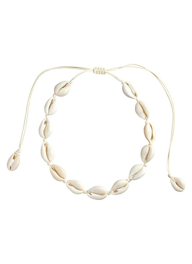 Generic - Handmade Summer Beach Shell White Velvet Rope Choker - Image 1