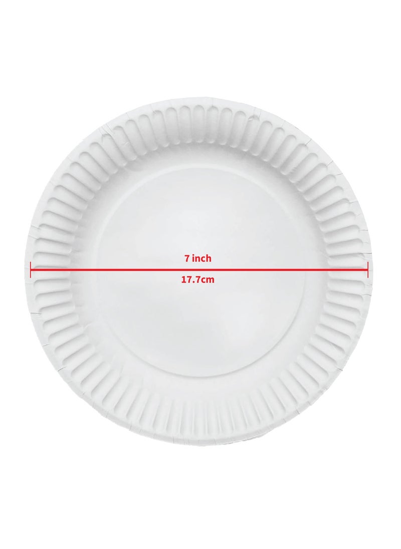 Sunny Your Bright Choice Disposable Paper Plates White Round 7 Inches, 100 Pieces  - Image 2