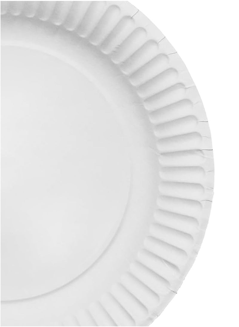 Sunny Your Bright Choice Disposable Paper Plates White Round 7 Inches, 100 Pieces  - Image 4