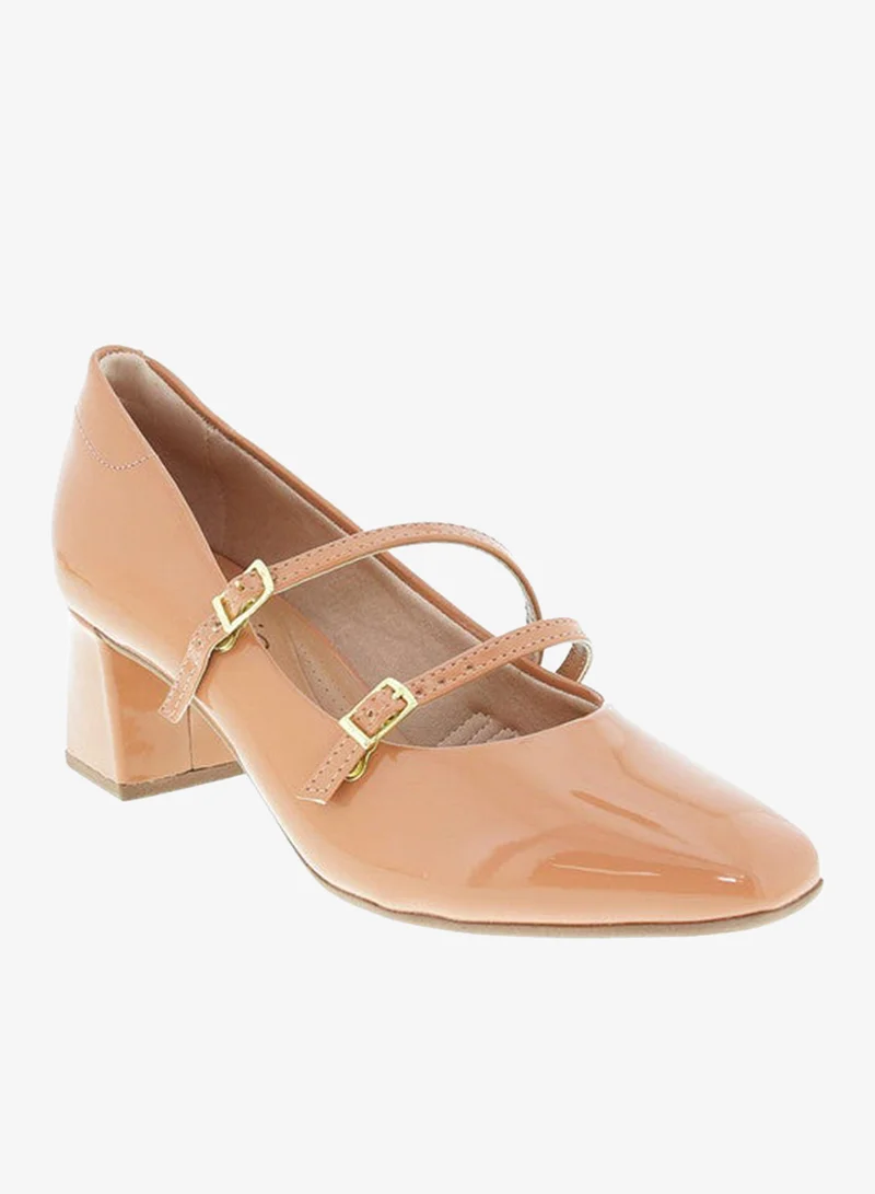 Beira Rio Nude Mid Heels Shoes for Women – Classic Mid Heel Pumps for Girls & Ladies Office Wear for Women | Best Price UAE