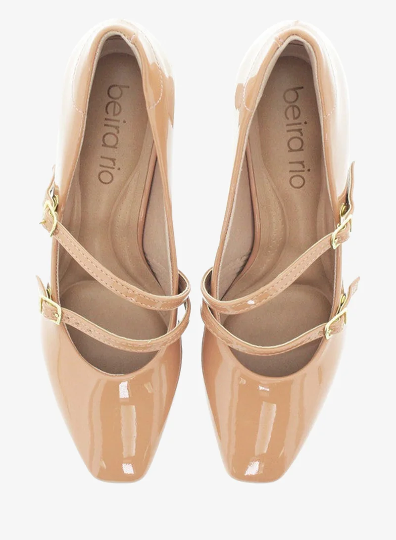 Beira Rio Nude Mid Heels Shoes for Women – Classic Mid Heel Pumps for Girls & Ladies Office Wear for Women | Best Price UAE