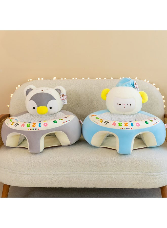 Children's Ice Silk Early Education Puzzle Baby Sitting And Learning Sofa Plush Toy Practice Sitting Early Education Seat Wholesale-Specifications:Yellow Dog-Color:Leather Shell - Image 3