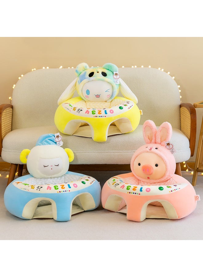 Children's Ice Silk Early Education Puzzle Baby Sitting And Learning Sofa Plush Toy Practice Sitting Early Education Seat Wholesale-Specifications:Yellow Dog-Color:Leather Shell - Image 2
