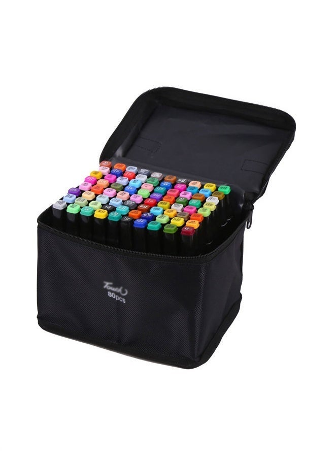 Touch 80-Piece Graphic Marker Pen, Dual Pen Tip Drawing Markers Pen with bag - Image 1