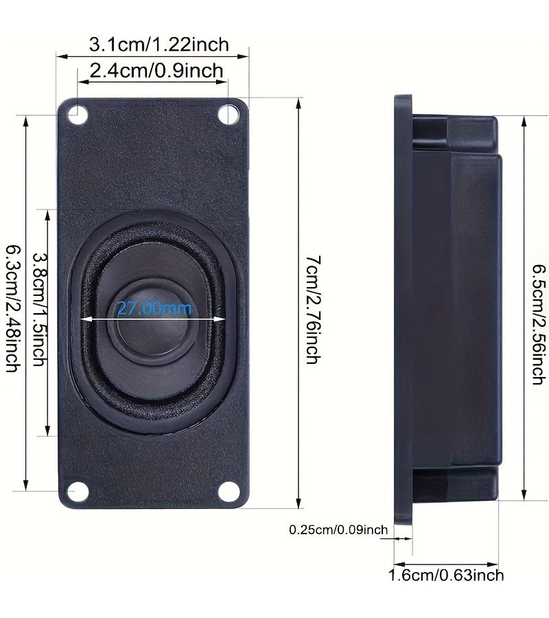 1 حزمة 3 واط 8 أوم مكبر صوت مع واجهة JST PH2.0 لمشاريع أردوينو - Image 2