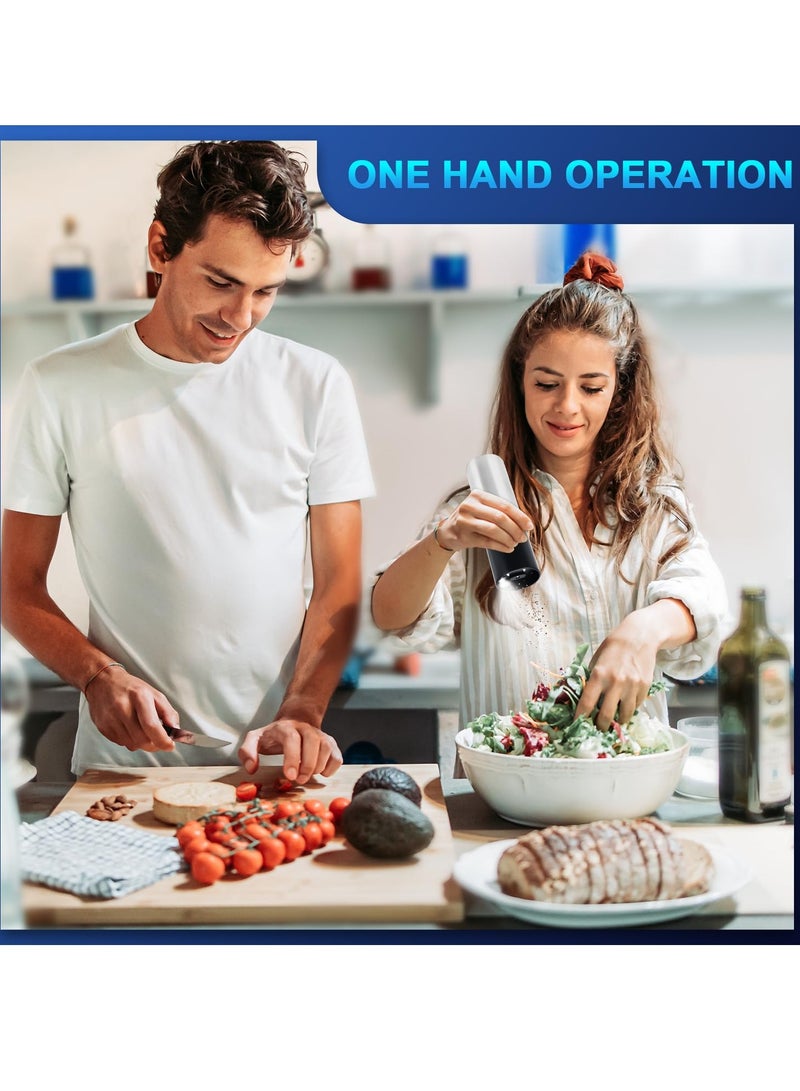 Bukela Electric Salt and Pepper Grinder Set - Rechargeable Pepper Mill with Adjustable Coarseness - Automatic Salt Shakers with Light for Kitchen - Image 4