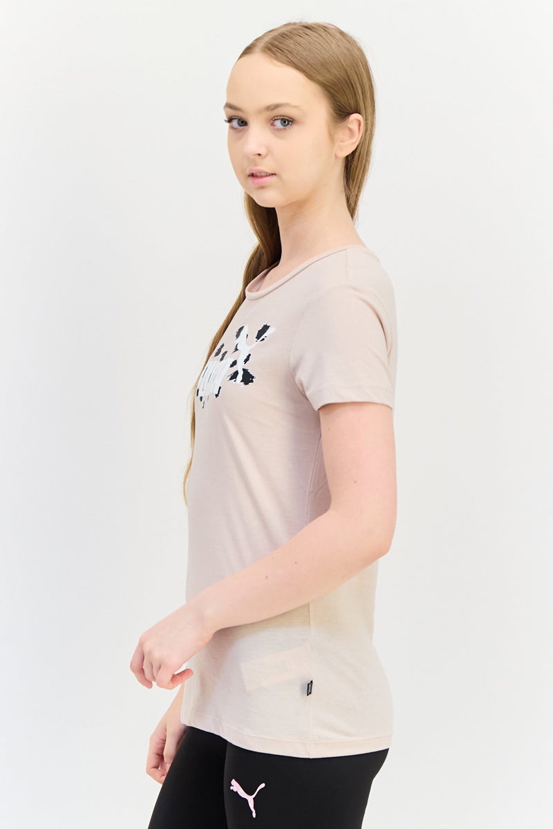 PUMA تي شيرت رياضي نسائي بأكمام قصيرة مناسب للخارج، تان - Image 4