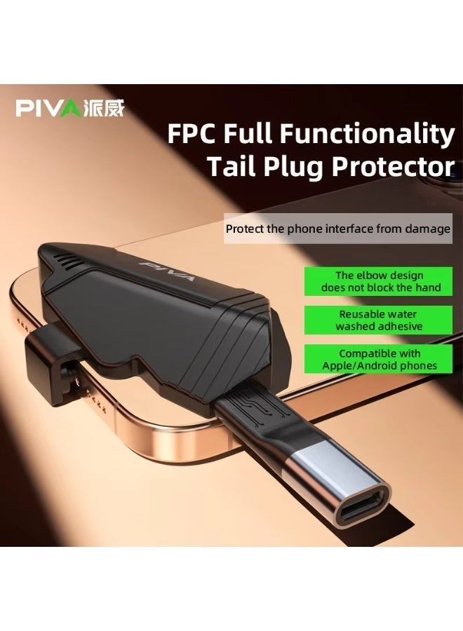 بيفا حماية مقبس توصيل FPC مزودة بزاوية مائلة من نوع C من PIVA Gaming - تصميم عصبي بزاوية 90 درجة، دعم 4K@60Hz، شحن سريع بقدرة 60 واط ونقل بيانات بسرعة 10 جيجابت في الثانية لأجهزة RedMagic، آيفون، سامسونج، والأجهزة العاملة بنظام أندرويد، والهواتف المحمولة - Image 3