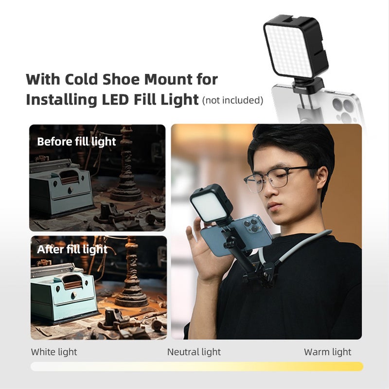 martvsen S7 PRO Camera Neck Holder Mount with Phone Clip POV Camera Necklace Mounting Replacement for GoPro Hero 12/11/10/9 iPhone 15/14/13/12 Vlog Accessories - Image 5