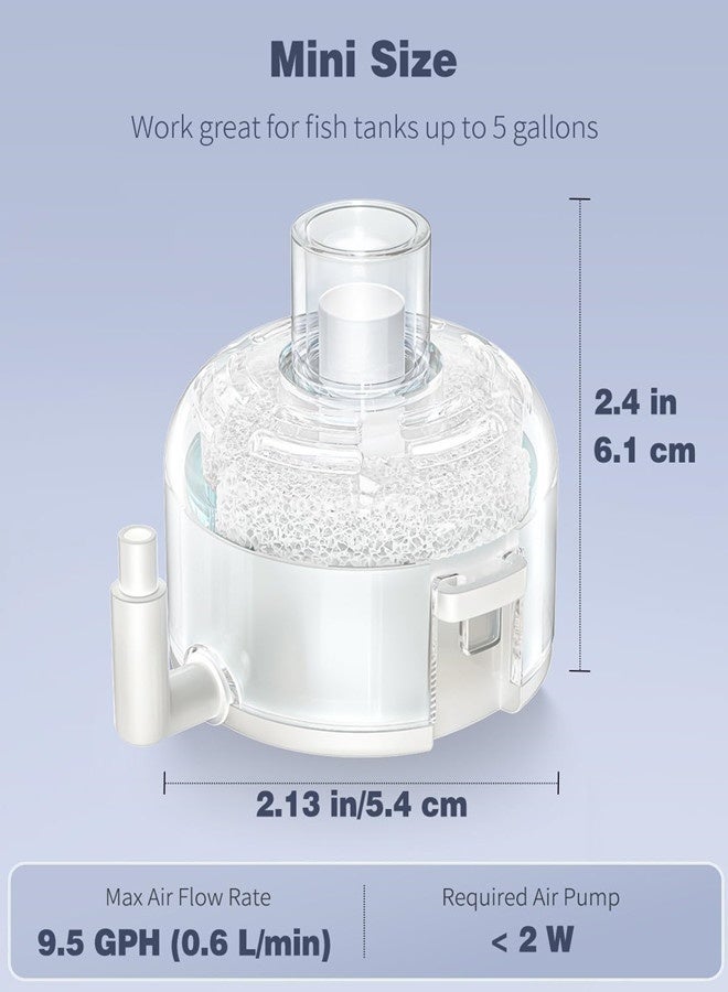 Osowake Mini Aquarium Sponge Filter, Small Fish Tank Internal Filter with Foam and Air Stone Submersible Bio Sponge Filter for Fish Tanks up to 5 Gallon (Air Pump Not Included) (Small) - Image 3