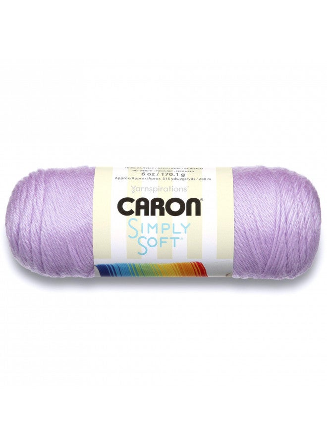 Caron H970039717 Simply Soft Solids Yarn (4) Medium Gauge 100% Acrylic - 6 oz - Orchid - Machine Wash & Dry - Image 1