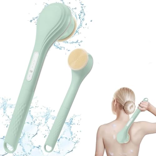 HANNEA® Electric Bath Brush USB Rechargeable IPX7 Ultra Waterproof Bath Brush with 6 Brush Heads & 3 Modes 360° Rotatable Bath Brush 14.5 Inches Long Electric Exfoliation Bath Brush - Image 1