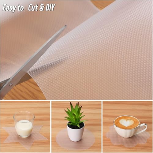 Go Hooked EVA Food Grade Anti-Slip Mat for Fridge, Shelf, Table & Drawer – Washable, Waterproof, Non-Adhesive, Multi-Purpose Liner for Home & Office Use – Cuttable & Reusable (45cm X 5m, Clear) - Image 2