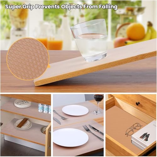 Go Hooked EVA Food Grade Anti-Slip Mat for Fridge, Shelf, Table & Drawer – Washable, Waterproof, Non-Adhesive, Multi-Purpose Liner for Home & Office Use – Cuttable & Reusable (45cm X 5m, Clear) - Image 4