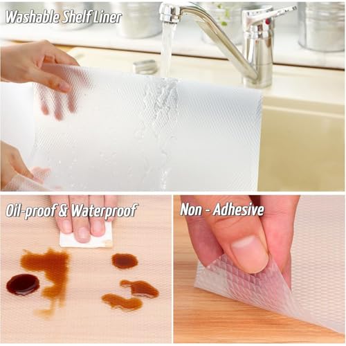 Go Hooked EVA Food Grade Anti-Slip Mat for Fridge, Shelf, Table & Drawer – Washable, Waterproof, Non-Adhesive, Multi-Purpose Liner for Home & Office Use – Cuttable & Reusable (45cm X 5m, Clear) - Image 5
