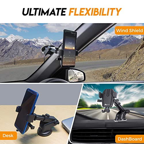 WeCool C1 360° Rotatable car Mobile Holder for Dashboard,Windshield, Adjustable Height and View Angle,Compatible with All Smartphones - Image 2
