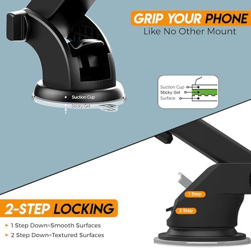 WeCool C1 360° Rotatable car Mobile Holder for Dashboard,Windshield, Adjustable Height and View Angle,Compatible with All Smartphones - Image 3