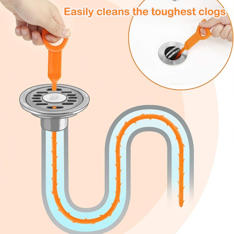 6pcs Drain Cleaning Kit Snake Auger for Shower Kitchen Sink Bathtub Hair - Image 3