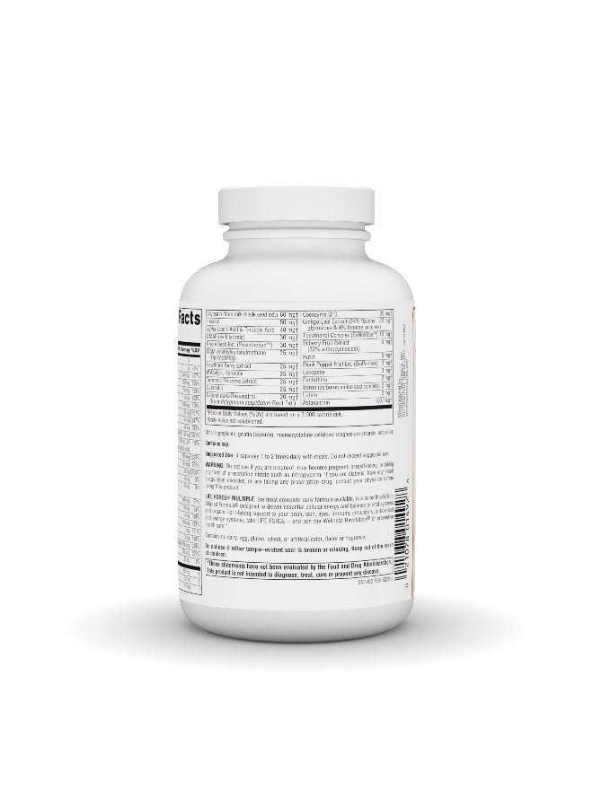 Source Naturals لايف فورس متعددة، منشط الطاقة* خالي من الحديد، فيتامينات متعددة يومية عالية الفعالية، الفيتامينات الأساسية، المعادن، مضادات الأكسدة والمغذيات - 180 كبسولة - Image 3