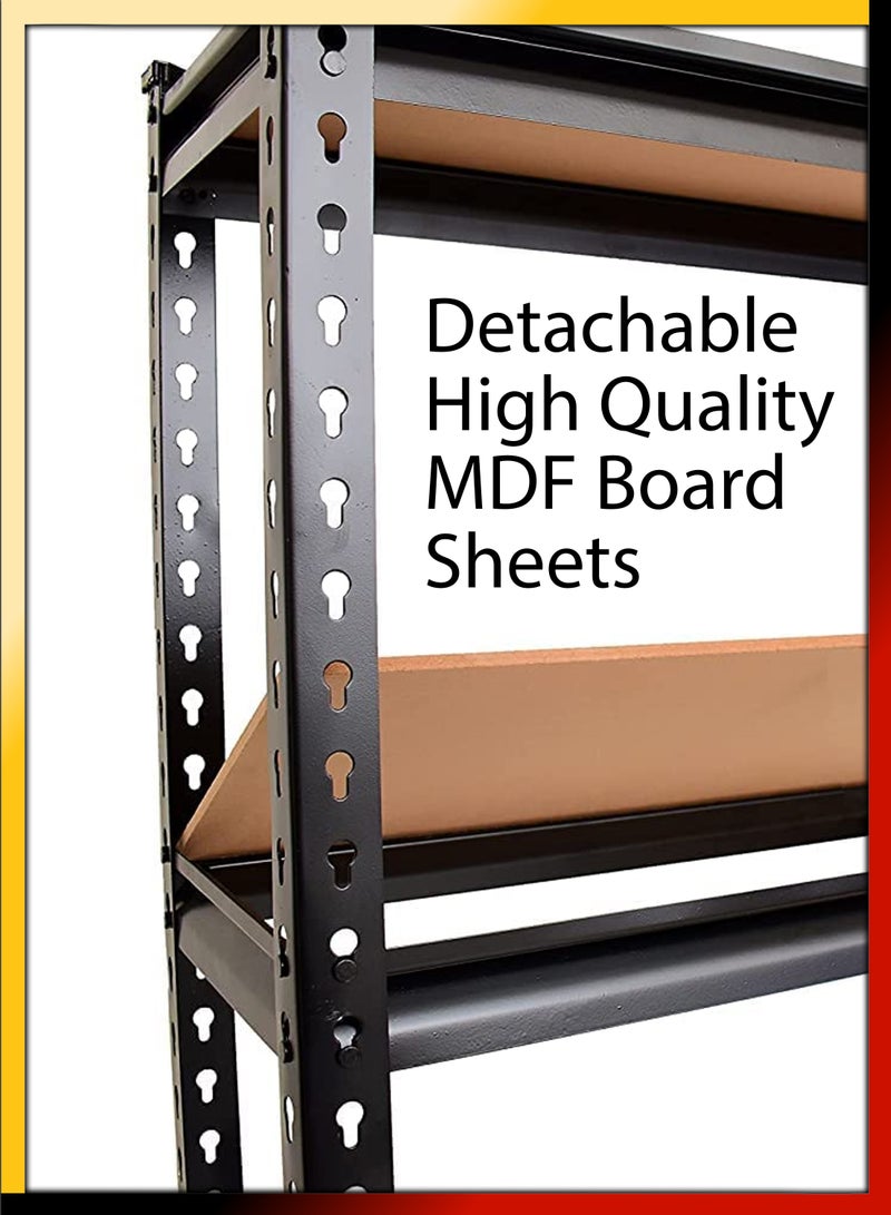 DBLEW Adjustable 5 Tier Layer Shelf Metal Compartment Shelving Unit Storage Organiser Utility Display Rack Shelves For Garage Home Office Kitchen Dishes Toilet Bathroom Warehouse With Rubber Hammer - Image 5