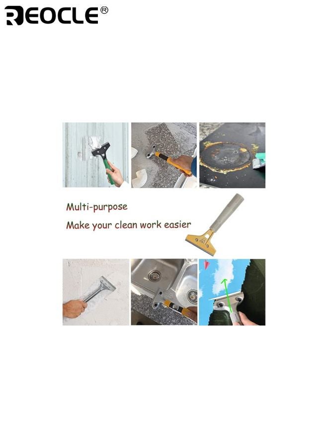 ريوكل مكشطة الحلاقة 4 بوصة مكشطة مع 1 مجموعة إضافية و 2 مسامير مكشطة متعددة الأغراض للخدمة الشاقة للنافذة زجاجية أرضية طلاء الجدران تسميات لاصقة وإزالة الملصقات - Image 3